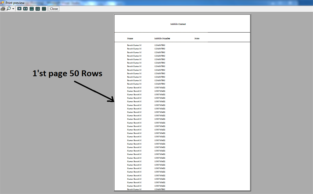 How To Print Grid View C# More Pages - Basic CURD Application MS Access Database